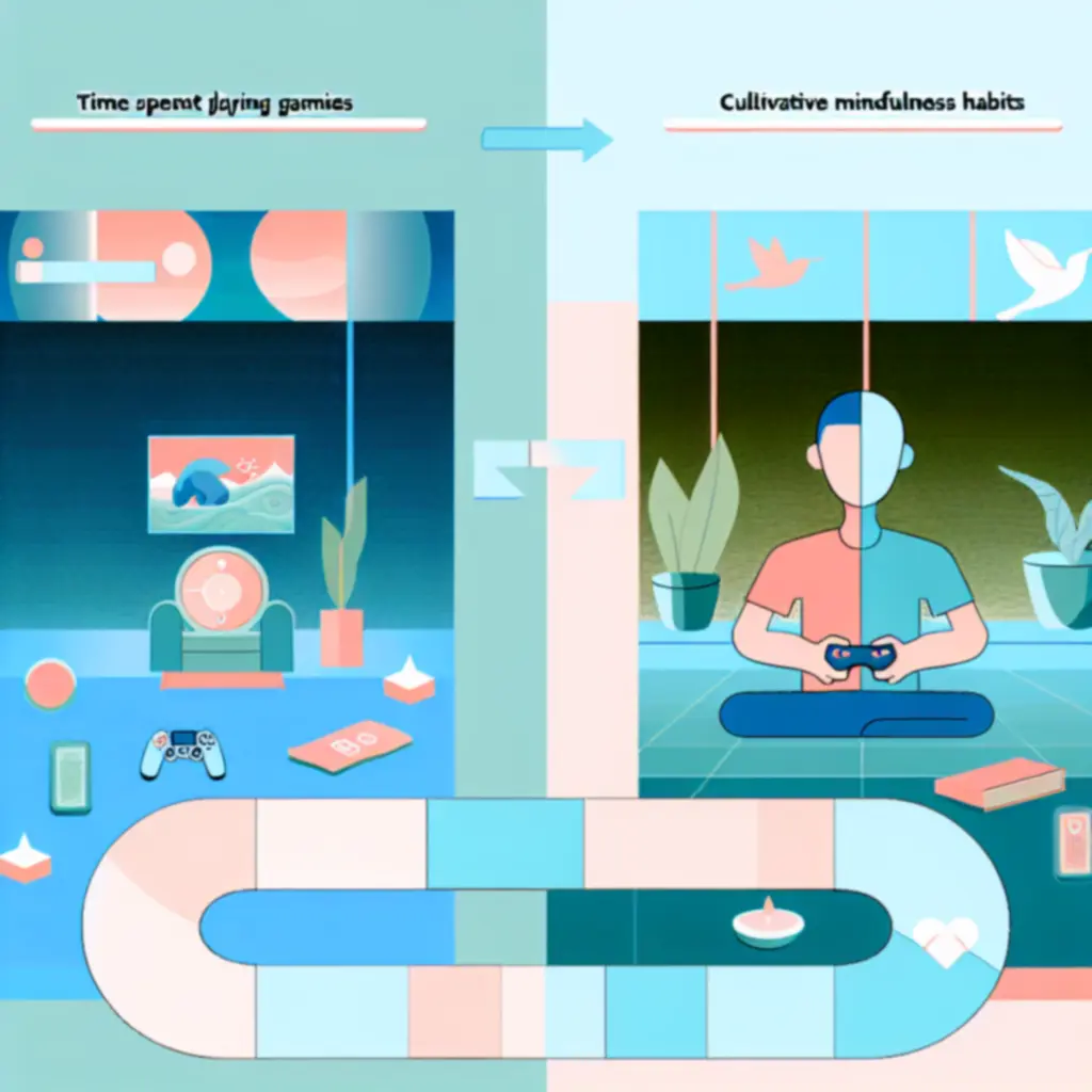 Pastelowa ilustracja przedstawiająca relaks, mindfulness i budowanie pozytywnych nawyków z Mindset Go